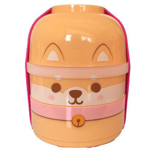 Shiba Inu Dog Stacked Round Bento Lunch Box