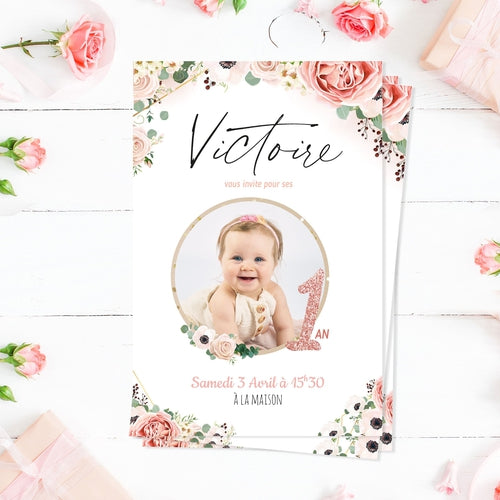 Invitation Anniversaire Enfant Au Theme Fleurs Pastel Omade