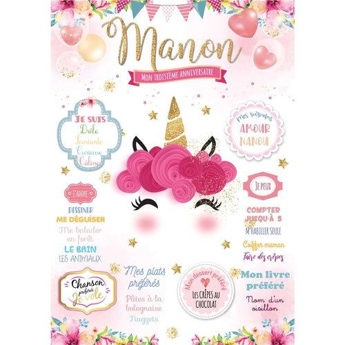 Decoration Anniversaire Fille Affiche Anniversaire Licorne Omade