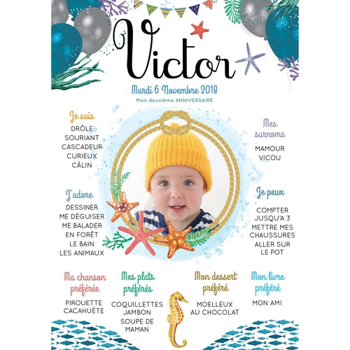 Affiche Anniversaire Pour Enfant Decoration Anniversaire Marin Omade