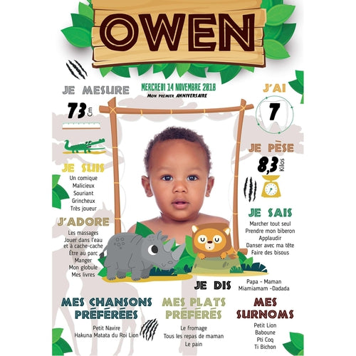 Affiche Anniversaire Safari Savane Decoration Anniversaire Enfant Omade