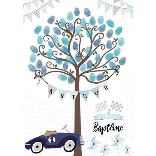 Arbre A Empreintes Souvenir Bapteme Anniversaire Voiture Vintage Omade