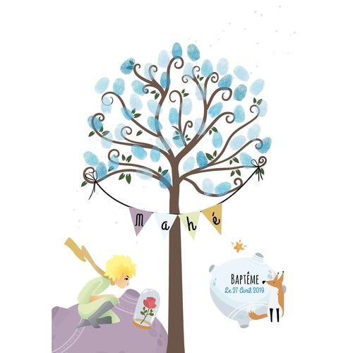 Arbre A Empreintes Le Petit Prince Bapteme Anniversaire Baby Shower Omade