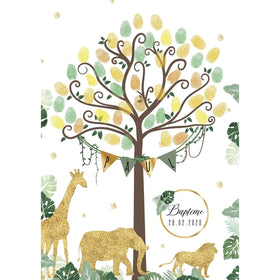 Pancarte naissance « empreintes de la savane » – Treebu Family