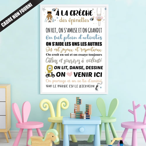 Affiche Crèche Personnalisée Pour Cadeau De Fin Dannée