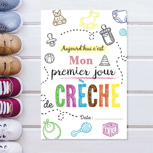 Carte Souvenir Bebe Carte Mon Premier Jour De Creche Pour Votre Bebe Omade