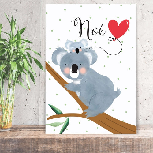 Decoration Chambre Affiche Prenom Bebe Illustration Koala Pour Beb Omade