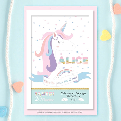 Invitation Anniversaire Licorne Invitation Anniversaire Fille Invi Omade