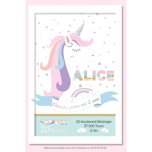 Invitation Anniversaire Licorne Invitation Anniversaire Fille Invi Omade