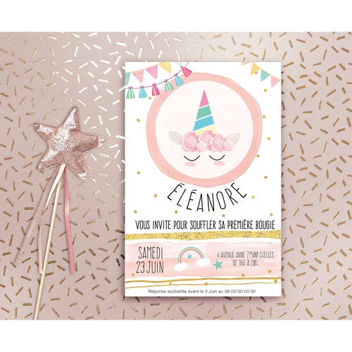 Invitation Anniversaire Licorne Pour Fille Omade