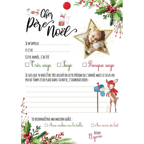 exemple lettre au pere noel bebe