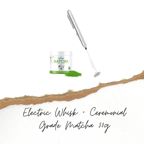 electric whisk plus ceremonial grade matcha 30g