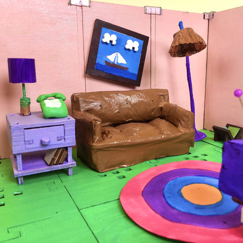 Cribble Living room med Simpsons tema