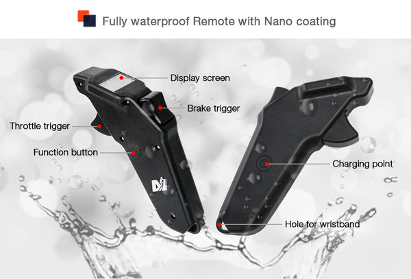 Fully waterproof remote for electric skateboard/longboard/robotics/walking robotics/airplane/Esk8/mountainboard/all terrain offroad skateboard/Esurf/Eskate/Efoil/Foilsurf/jetboard/jetski/hydrofoil