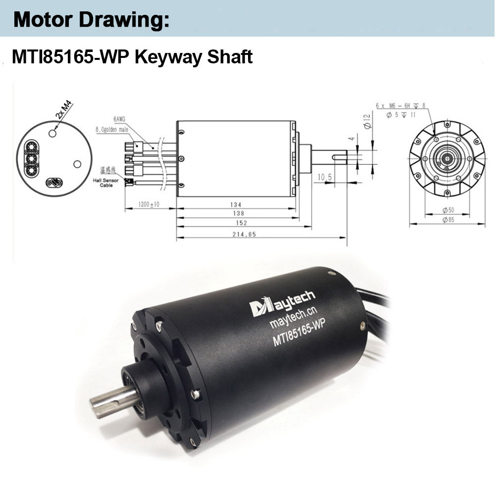 Maytech 85165 10KW brushless inrunner motor efoil motor hydrofoil motor electric boat engine watercooled