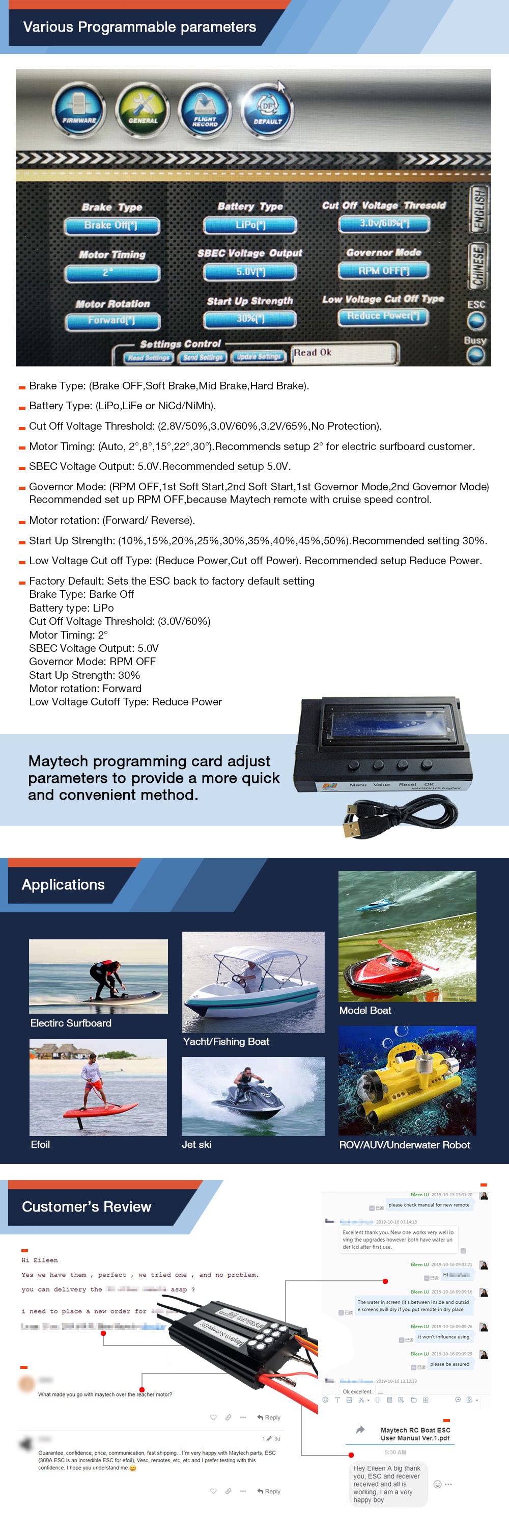 MTSF300A-OPTO Watercooled 300A ESC speed controller for under water scooter drive propulsion system vehicle