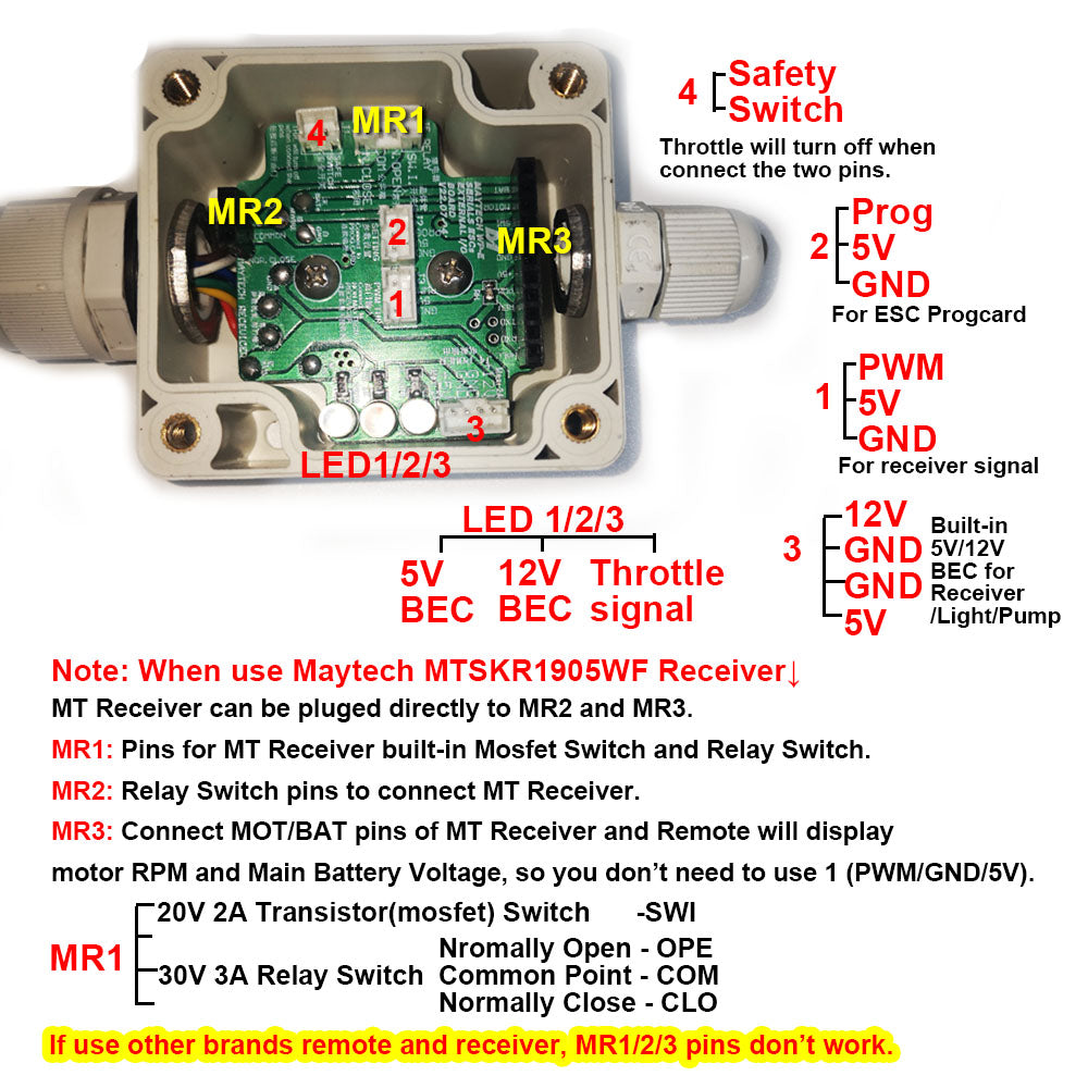 Maytech 300A ESC waterproof speed controller for Efoil electric surfboard motorized boat powerful speed control with cooling tube