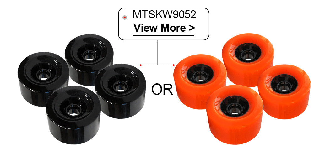 Maytech MTSKW9052 90x52mm Wheels with NSK 608ZZ Ball Bearing Black Orange Color for Elongboard Skateboard Robots