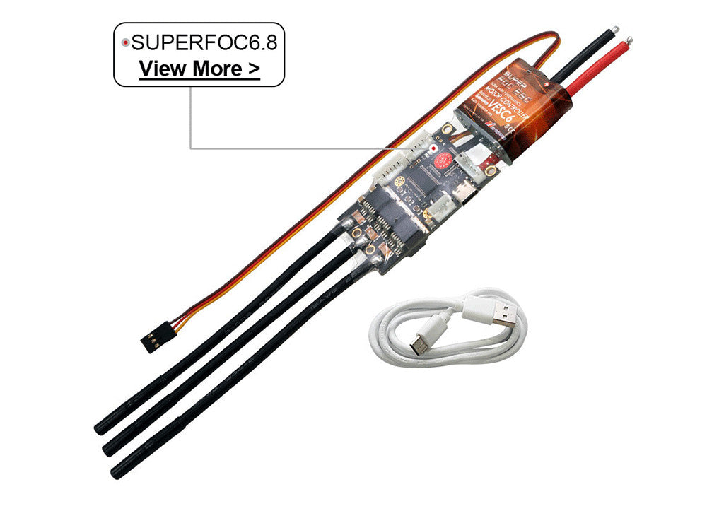 Maytech SUPERFOC6.8 50A VESC6-based speed controller compatible to VESCtool for Electric Skateboard/Longboard/Fighting Robots/UAV Drone/E-bike/E-scooter/Lawnmower Robot/ Camera motorized dolly, etc