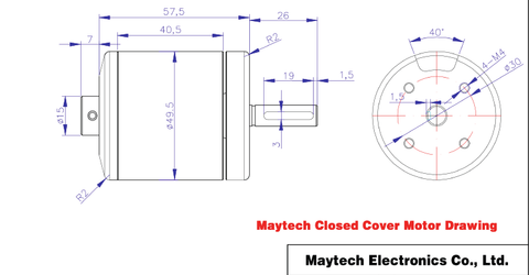 Maytech 5065 black sealed cover motor