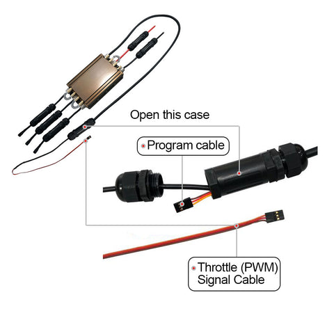 Maytech Fully Waterproof 300A ESC with Water Cooling Internal UBEC With Receiver Speed Controller for Esurf/RC Boat