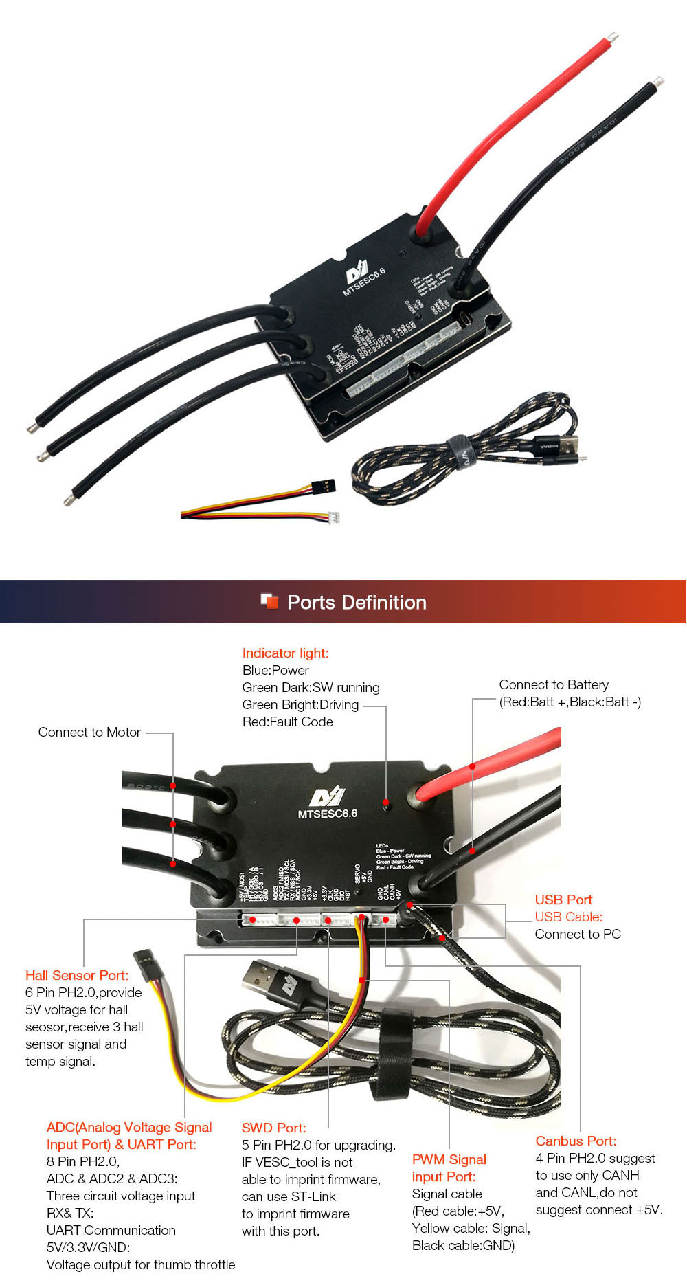 MTSVESC6.0 200A VESC6.0 based controller powerful ESC powerful electric speed controller for electric skateboard mountainboard longboard elongboard fighting robots combat robots robotics