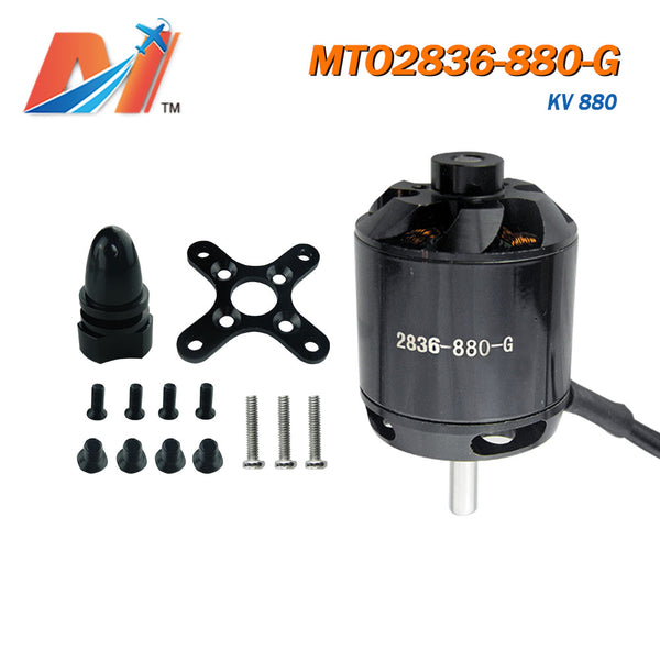 Maytech 2836 brushless motor 880kv with prop adaptor, screw and other accessories, motor for rc airplane, rc helicopter, racing plane