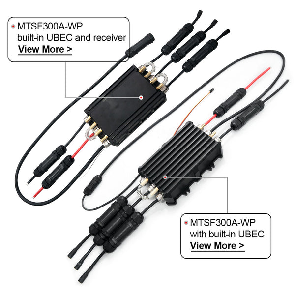 Maytech Fully Waterproof 300A ESC with Water Cooling Internal UBEC With Receiver Speed Controller for Esurf/RC Boat