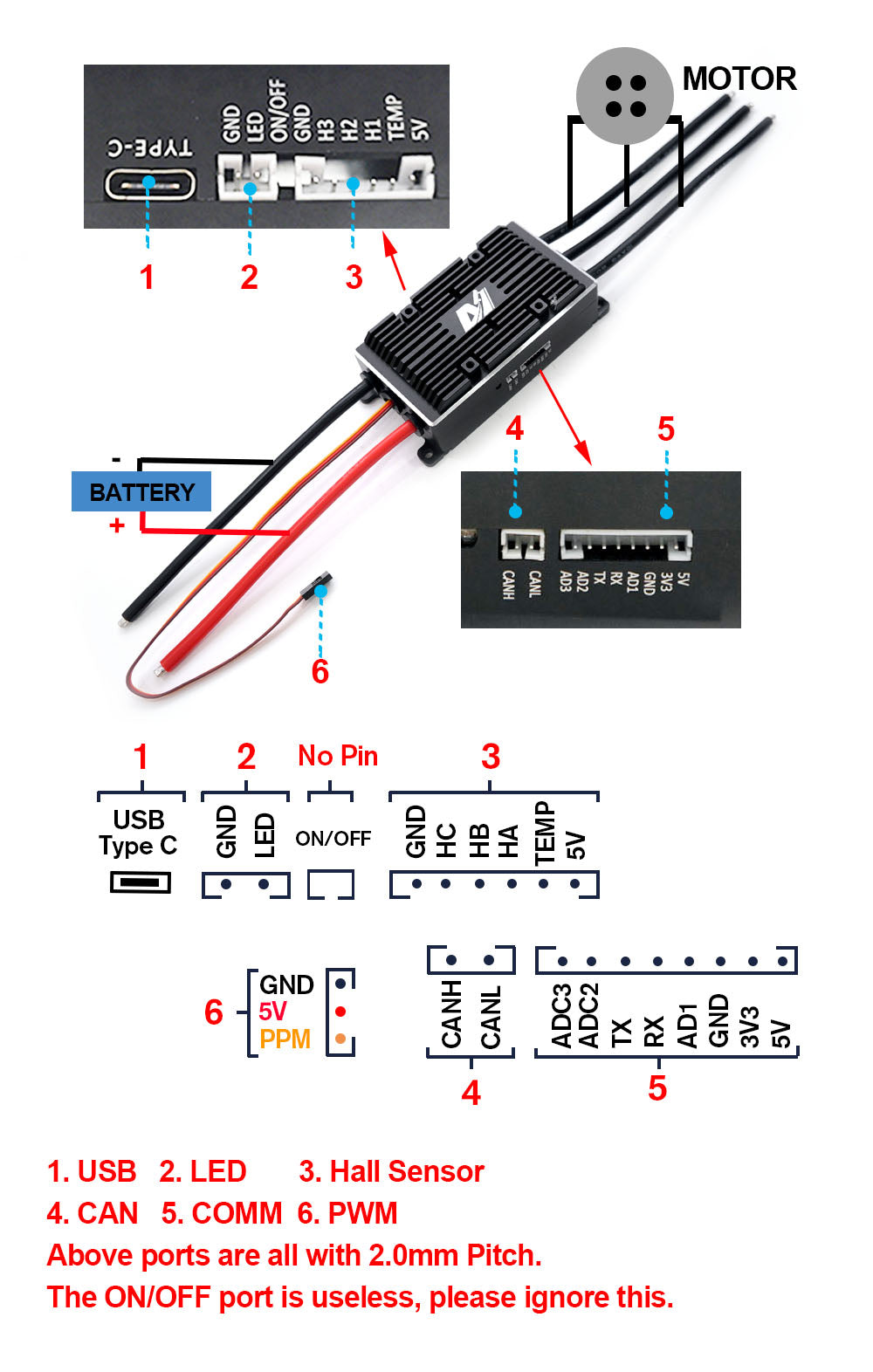 MTSVESC6.12 200A VESC speed COntroller for electric skateboard, fighting robots, 60V VESC, 200A cont current, electric speed controller, ROV, AGV car, mountainboard