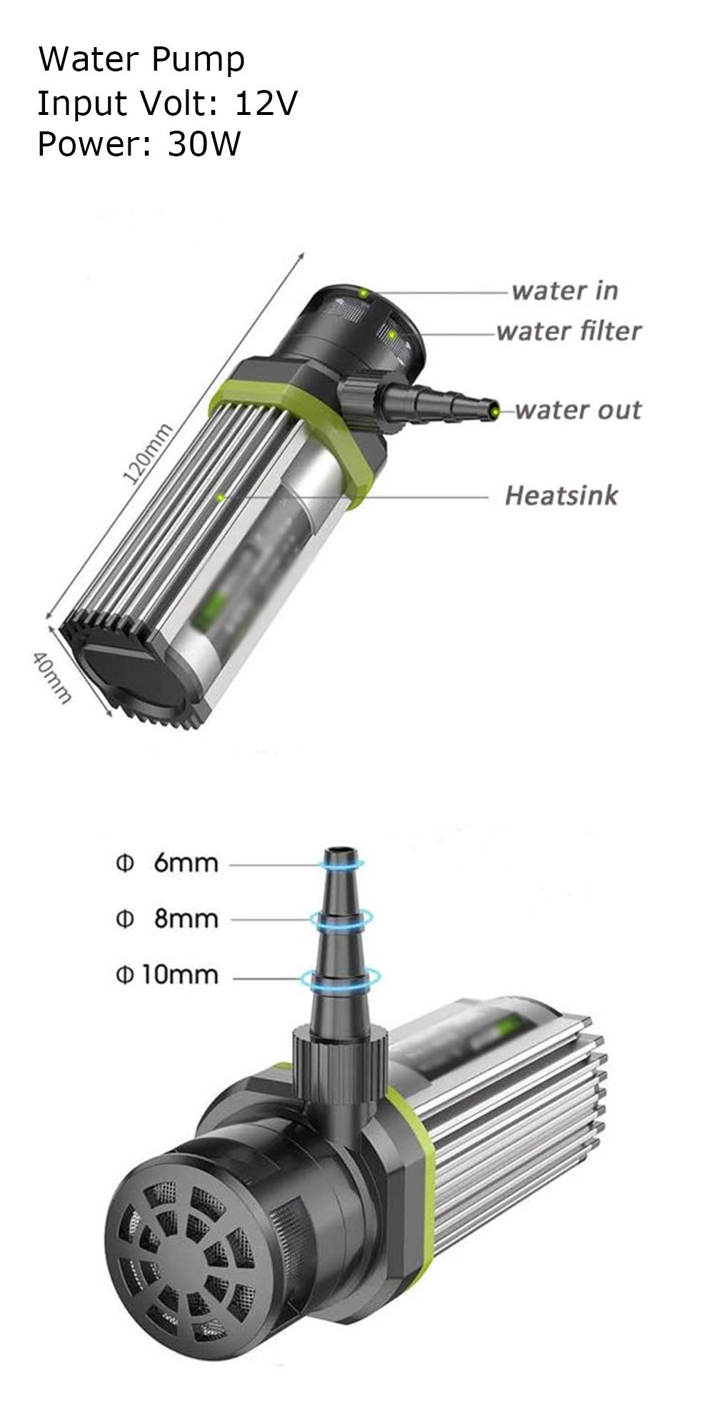 water pump for electric surfboard esurf efoil jetski jetfoiler for electric efoiling 12V 30W water pump
