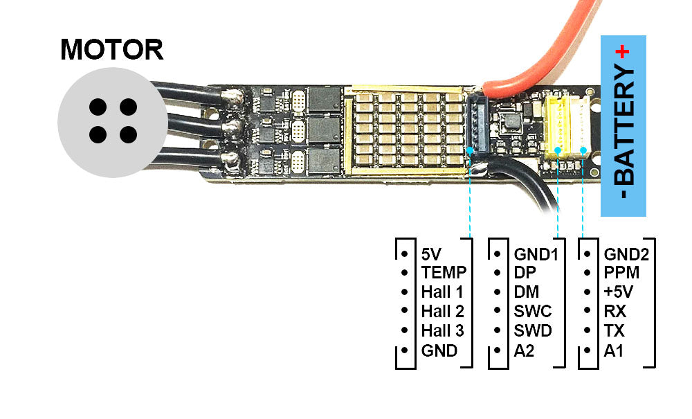 VESC6.0 Mini Electric speed controller small size high voltage 42V fighting robots robot arm electric smart robot Lawnmower save you more space with PWM signal can use UART