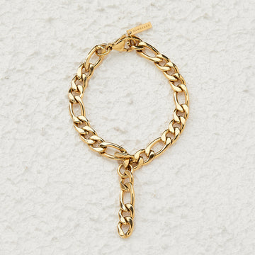 Figaro & Snake Chain Bracelet Bundle (Gold)