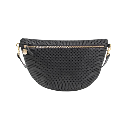 Grande Fanny Woven Checker Purse- Black Cream - CarefulPeach Boutique