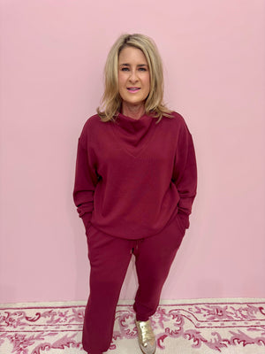 Betsy Sweat New Maroon - Extremely Refined Boutique