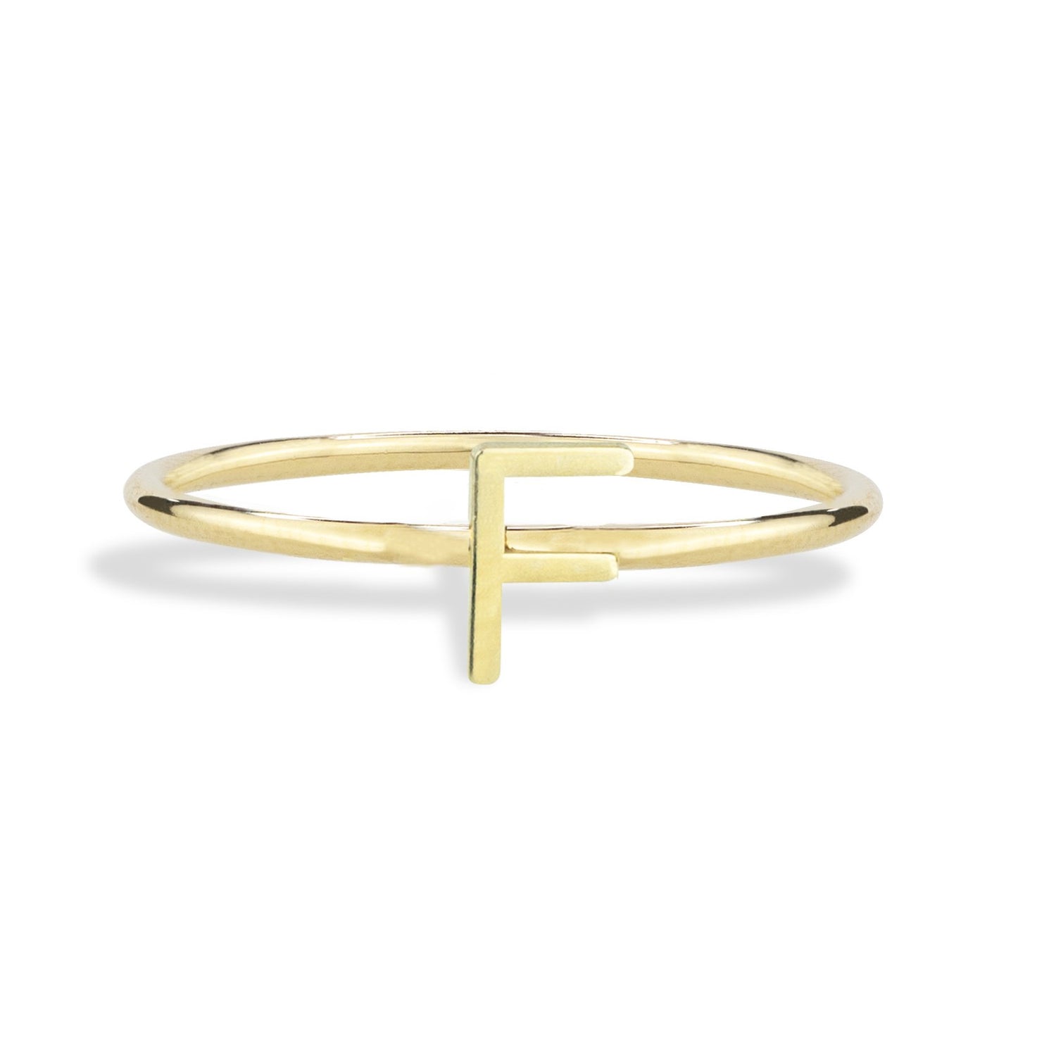 14K Gold Letter Ring – MayaBrennerUK