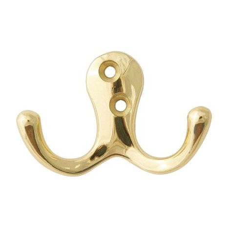 Double hat and coat hook solid brass - Decor Handles