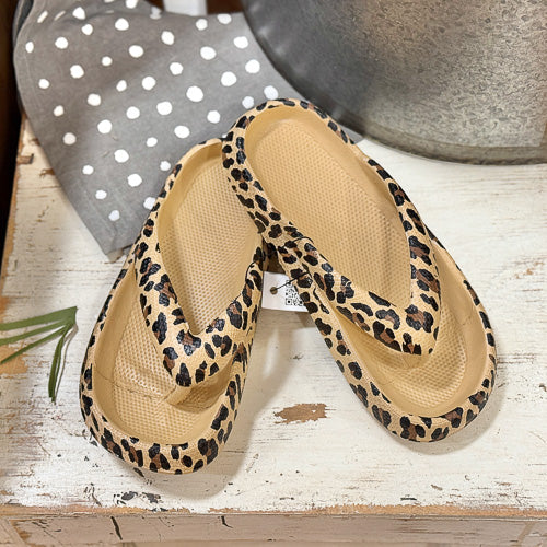 Leopard Cloud Flip Flops