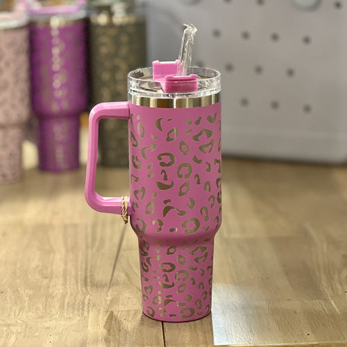 Magenta Insulated 38oz. Tumbler with Straw – Aimaleigh's Boutique