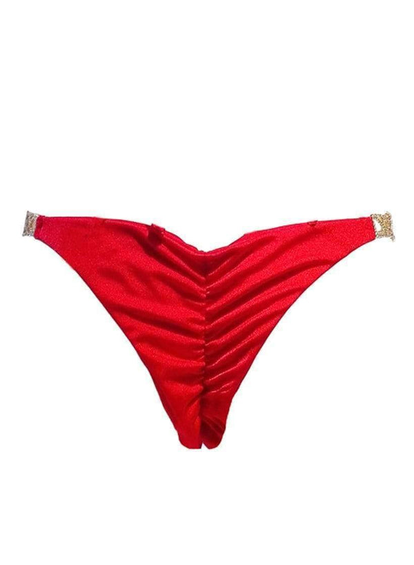 Luxury Red Tango Cheeky Bikini Bottom - My Bikini Flex