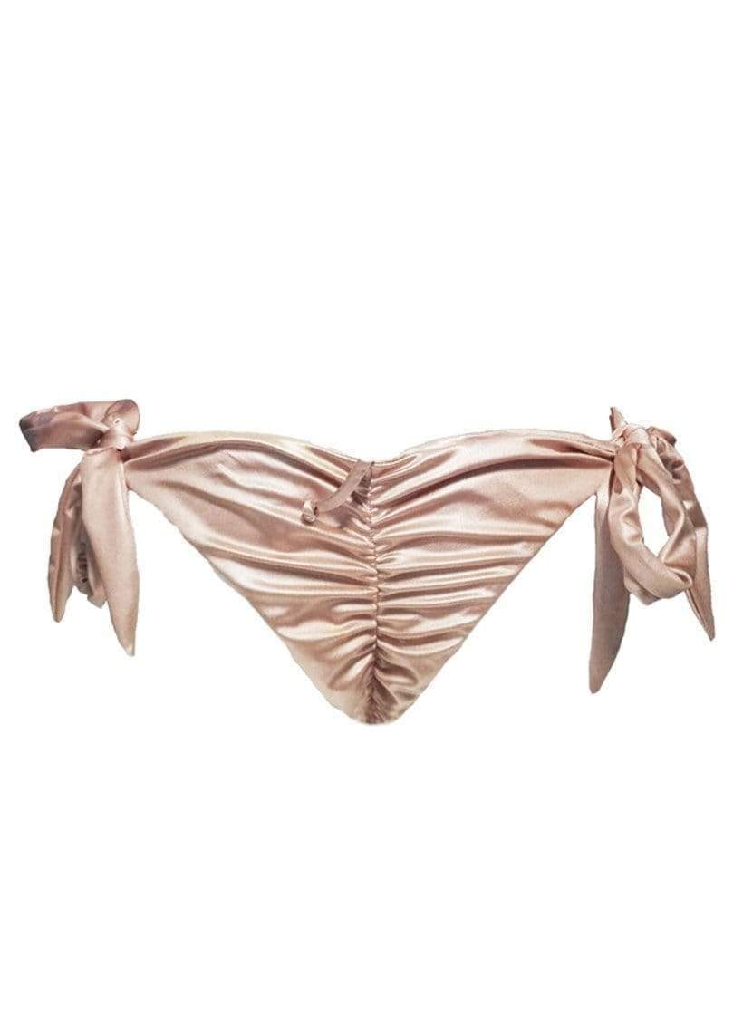 Rose Gold Luxury Skimpy Tie Side Bikini Bottom | My Bikini Flex