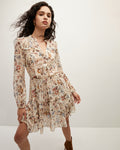 Floral Print Tie Waist Waistline Tiered Dress With Ruffles