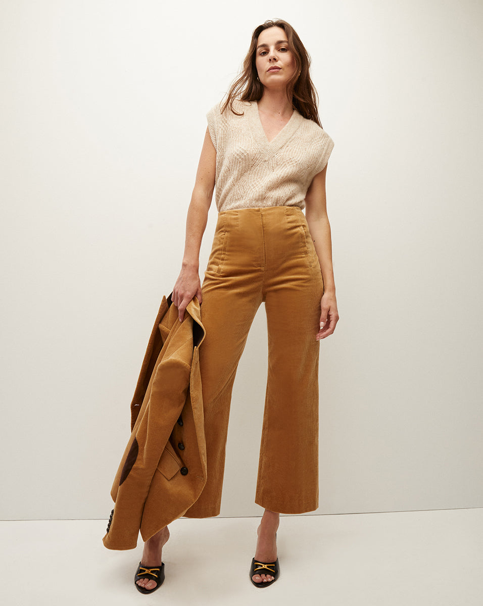 Veronica Beard Dova Corduroy Pant Khaki