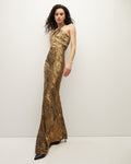 Georgette Draped Fitted Evening Dress by Veronica Beard