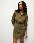 Short Gathered Shirt Dress