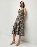 Full-Skirt Fitted Cotton Paisley Print Dress by Veronica Beard