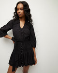 Belted Elasticized Waistline Little Black Dress/Tunic