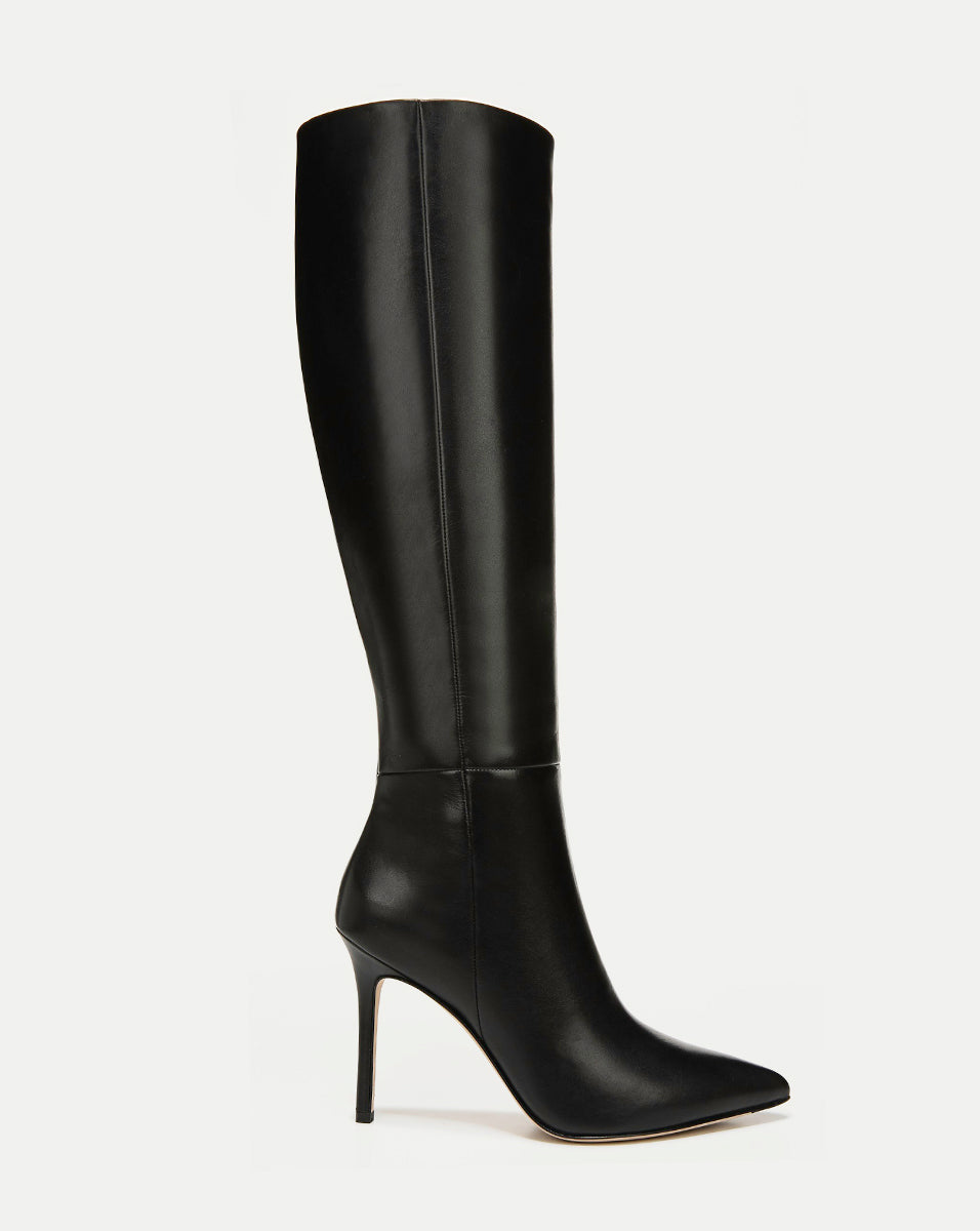 Tall Faux Leather Boot - Black | Boston Proper