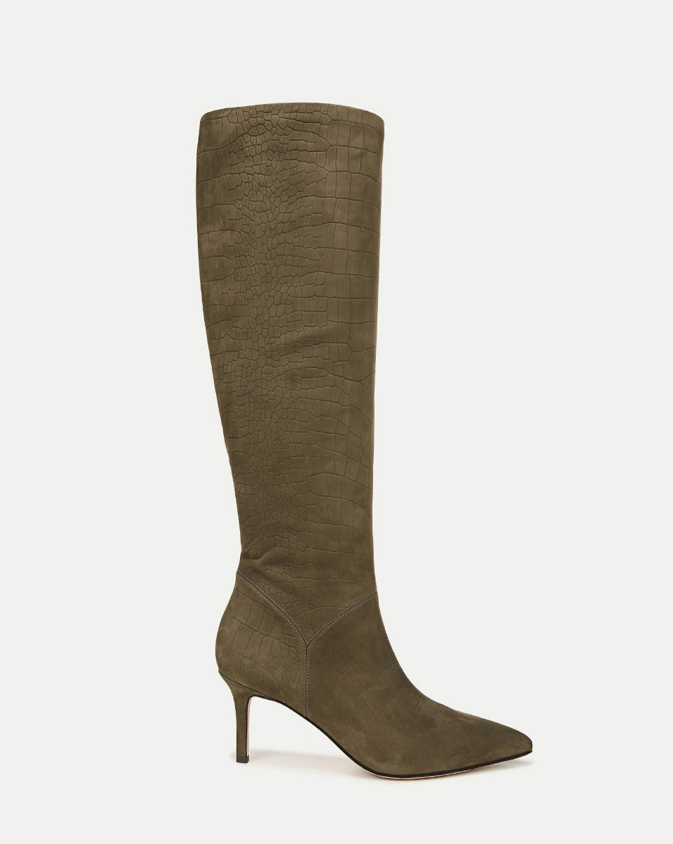 Veronica Beard Lexington Leather Boot Khaki