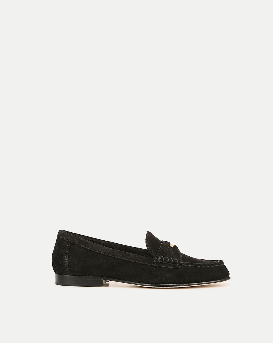 Veronica Beard Penny Suede Loafer Black