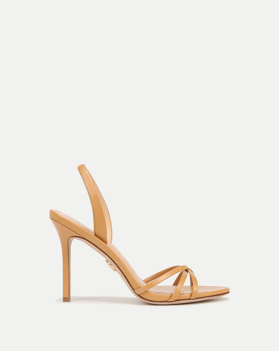 Shop Veronica Beard Adelle Leather Sandal In Natural